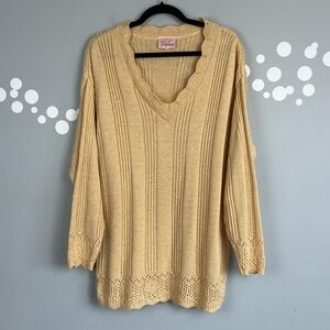 Jaclyn Smith Oversized Knit Sweater Size M Gold